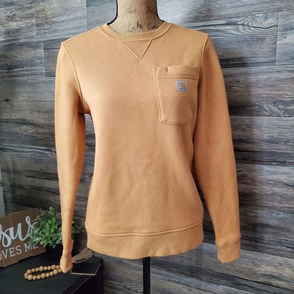 Carhartt Tops - Carhartt Women’s Clarksburg Pocket Crewneck Sweatshirt -XS Yellowstone